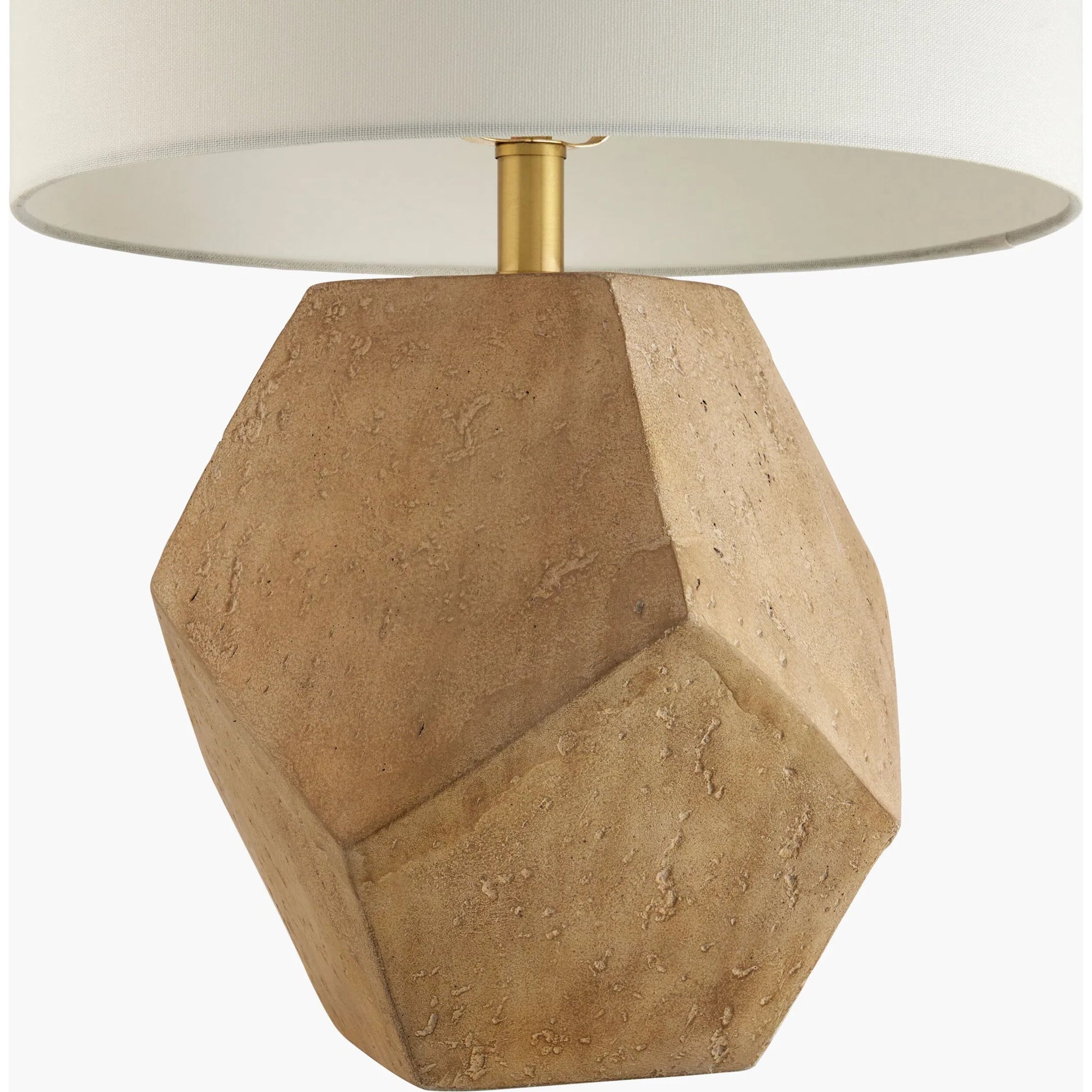 Terranova Accent Table Lamp - 524585 by Surya in white, translucent, brown, metallic brass, metallic nickel and antiquedplatedplated. Made from cement, metal, cotton in a modern style.