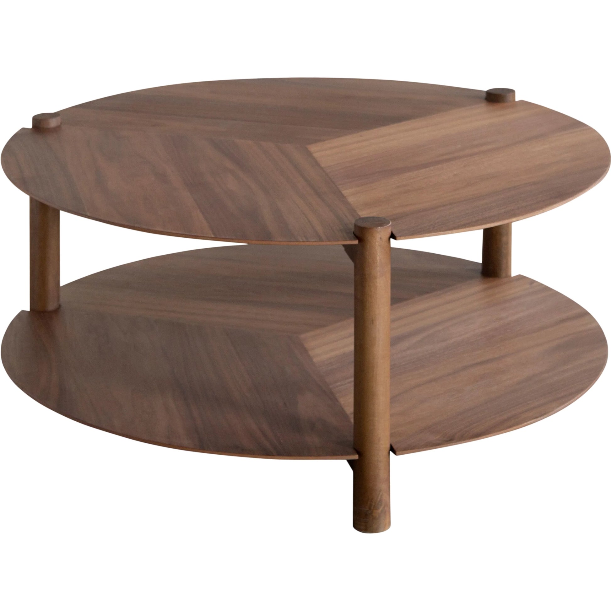 Tiral Coffee Table by Livabliss in brown and lacquered. Made from walnut veneer, mango wood in a unique style.