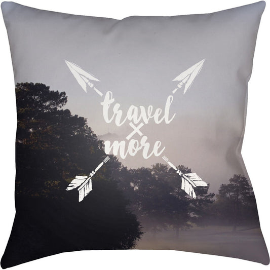 Travel Pillow - 25389 by Livabliss in gray, black, white. Made from front: 100% polyester, back: 100% polyester in a eclectic & global style.
