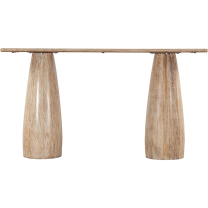 Truffle Console Table by LH Imports in light brown and natural white wash. Made from mango wood in a unique style.