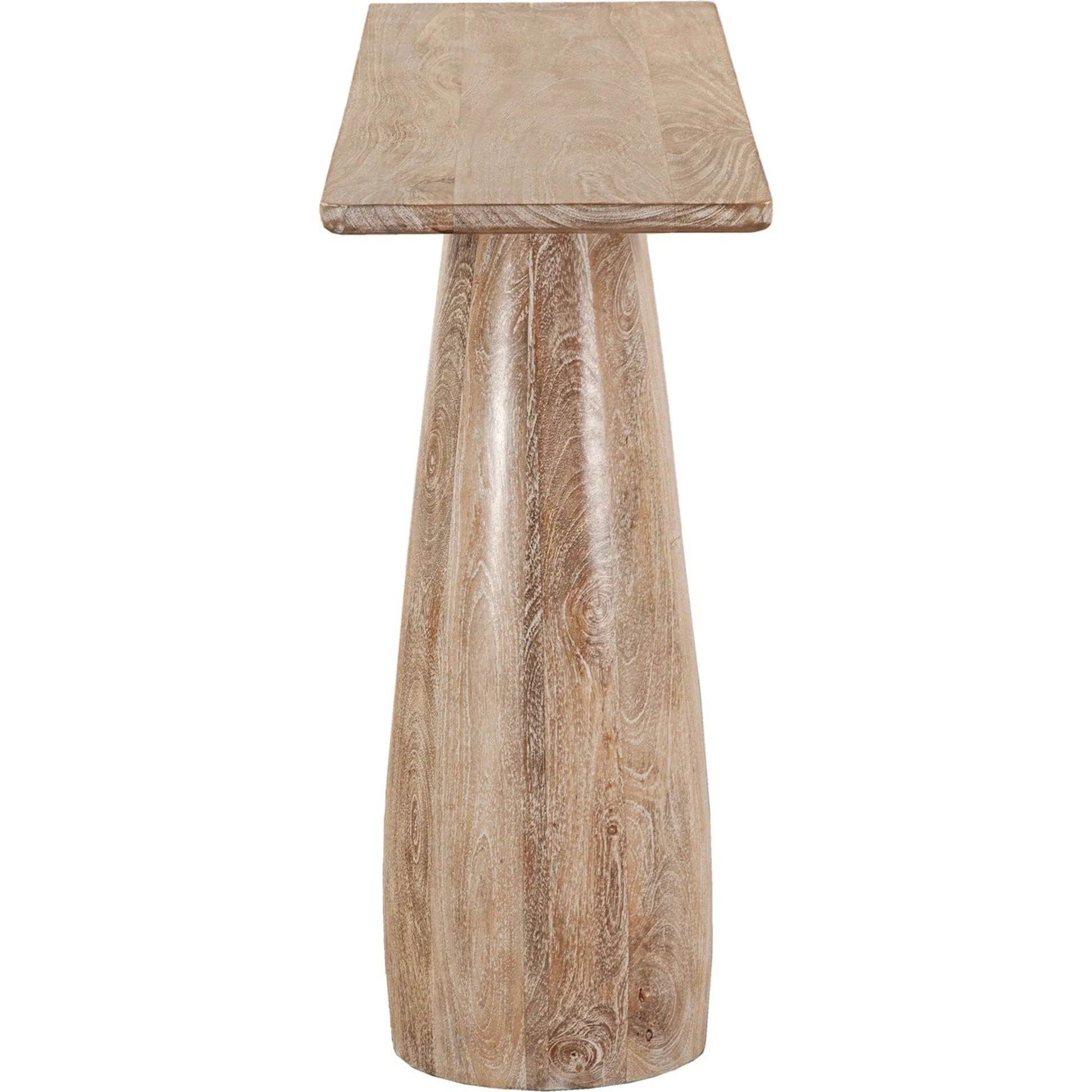 Truffle Console Table by LH Imports in light brown and natural white wash. Made from mango wood in a unique style.