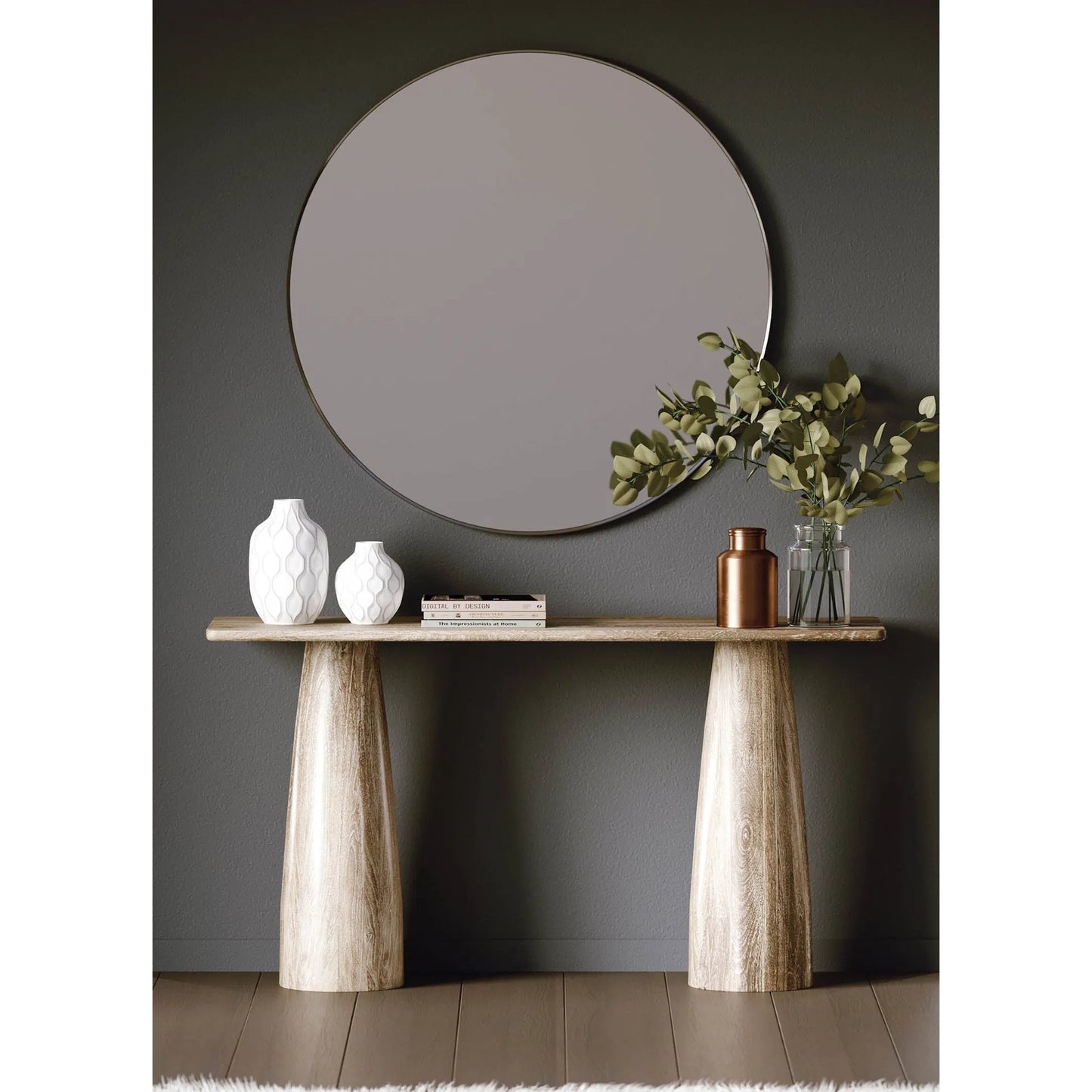 001 SI-2325312 | Lifestyle | Truffle Console Table by LH Imports in light brown and natural white wash. Made from mango wood in a unique style.