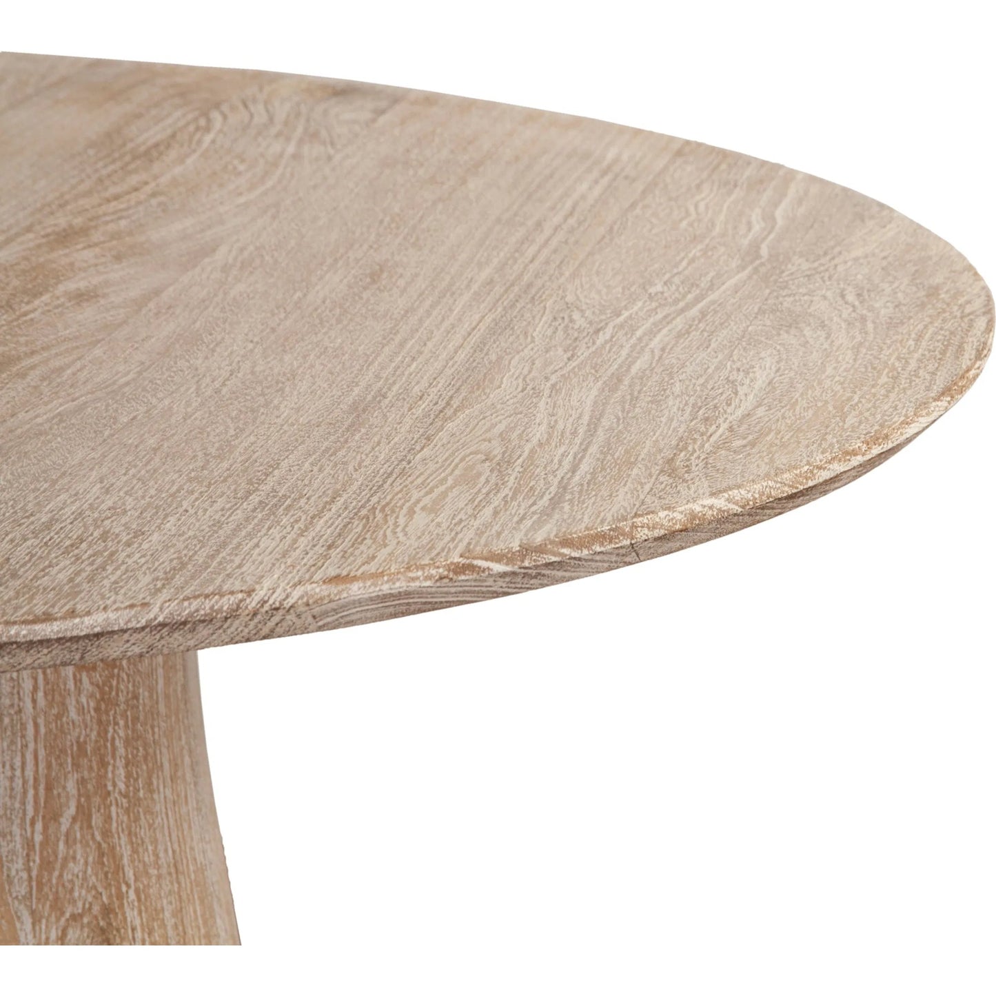 003 SI-2325313 | Closeup | Truffle Round Dining Table by LH Imports in light brown and natural white wash. Made from mango wood in a unique style.