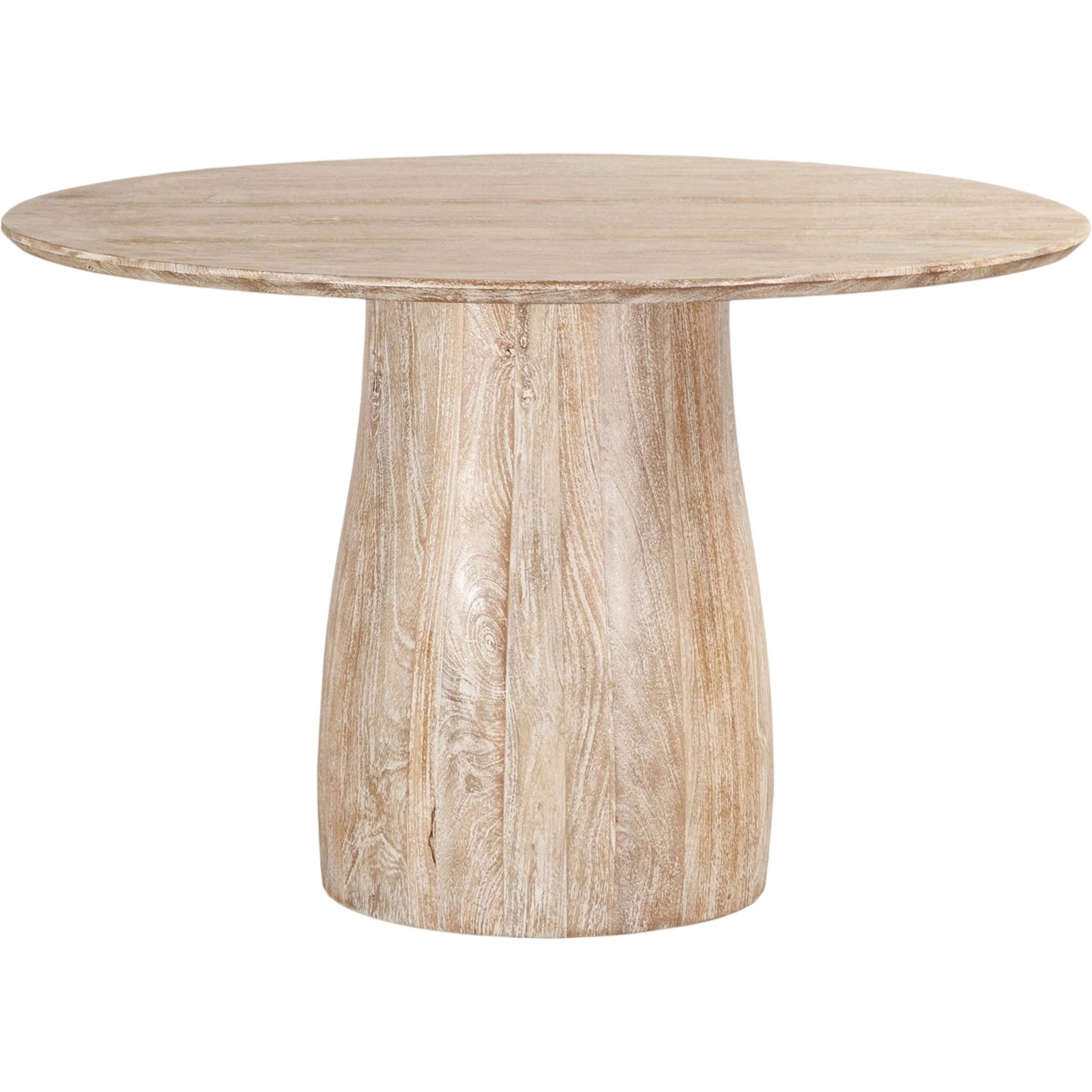 000 SI-2325313 | Primary Silo | Truffle Round Dining Table by LH Imports in light brown and natural white wash. Made from mango wood in a unique style.