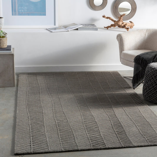 Taraash Rug - 26525 by Surya in charcoal. Made from 100% wool in a unique style.