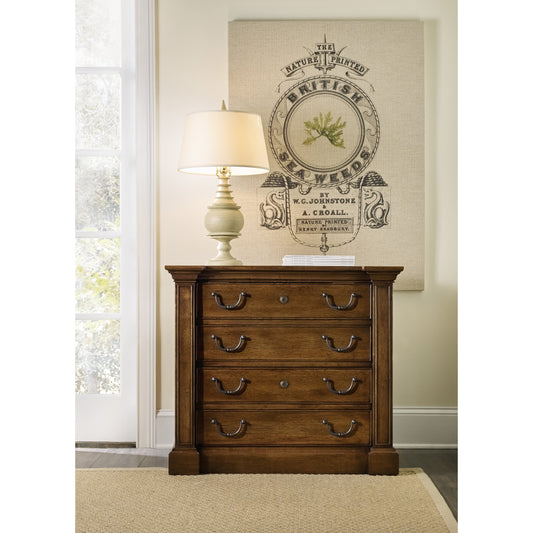 Archivist Lateral File by Hooker Furniture in pecan. Made from pecky pecan veneers in a unique style.