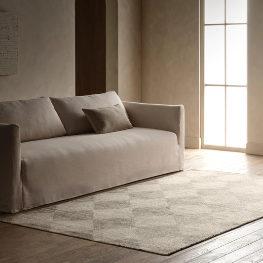 Tesorino By House Sprucing TRN01 Rug by Jaipur Living in tan, cream. Made from 100% pet yarn in a unique style.