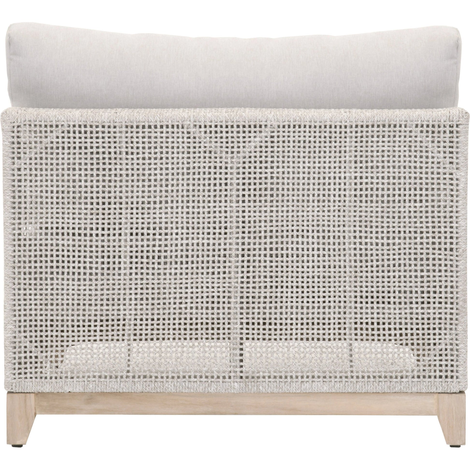 Tropez Armless Sofa Chair by Essentials For Living in gray, taupe, white, pumice. Made from solid teak, aluminum, rope, 100% olefin in a coastal style.