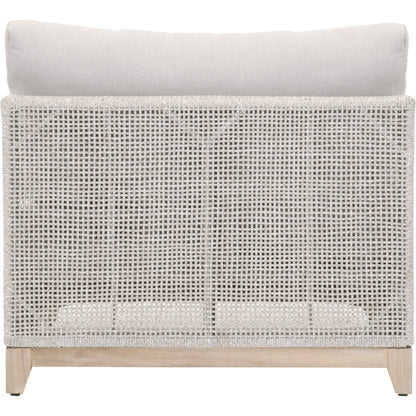 Tropez Armless Sofa Chair by Essentials For Living in gray, taupe, white, pumice. Made from solid teak, aluminum, rope, 100% olefin in a coastal style.