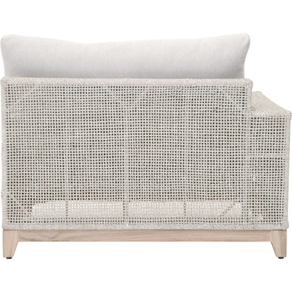 Tropez One Arm Sofa Chair by Essentials For Living in gray, taupe, white, pumice. Made from solid teak, aluminum, rope, 100% olefin in a coastal style.