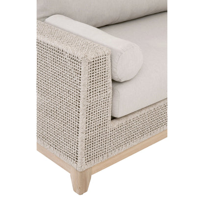 Tropez One Arm Sofa Chair by Essentials For Living in gray, taupe, white, pumice. Made from solid teak, aluminum, rope, 100% olefin in a coastal style.