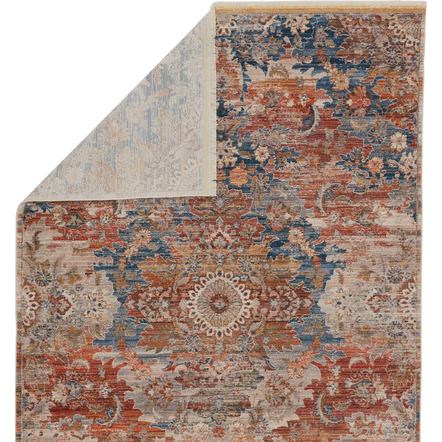 002 SI-1717792 | Closeup | Terra TRR05 Rug by Jaipur Living in blue, orange. Made from 100% polyester in a unique style.