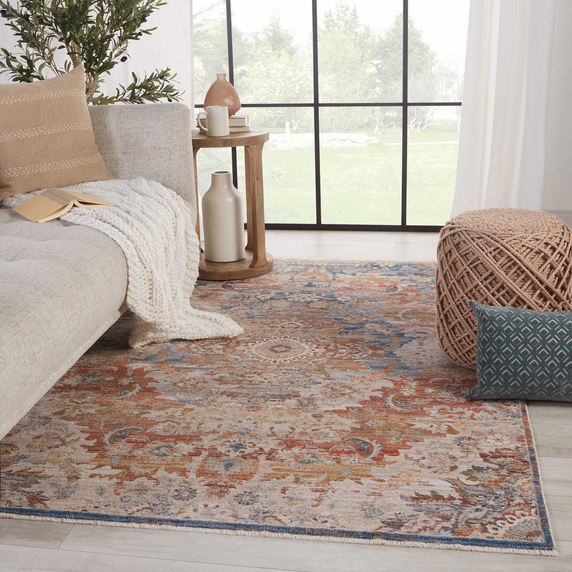 Terra TRR05 Rug by Jaipur Living in blue, orange. Made from 100% polyester in a unique style.