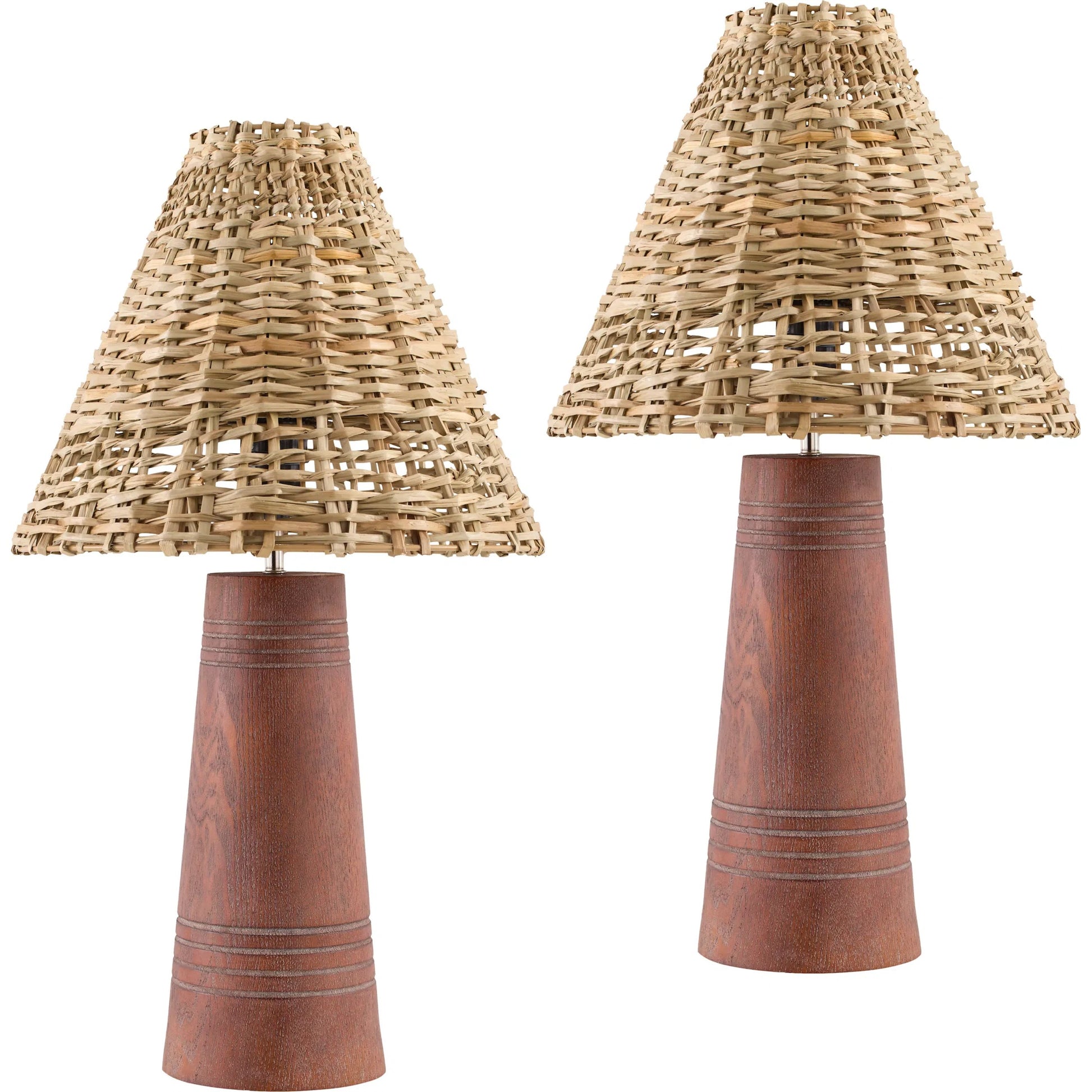 Trout Accent Table Lamp (Set of 2) by Livabliss. Made from resin, rattan in a rustic style.