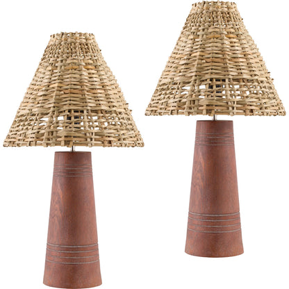 Trout Accent Table Lamp (Set of 2) by Livabliss. Made from resin, rattan in a rustic style.