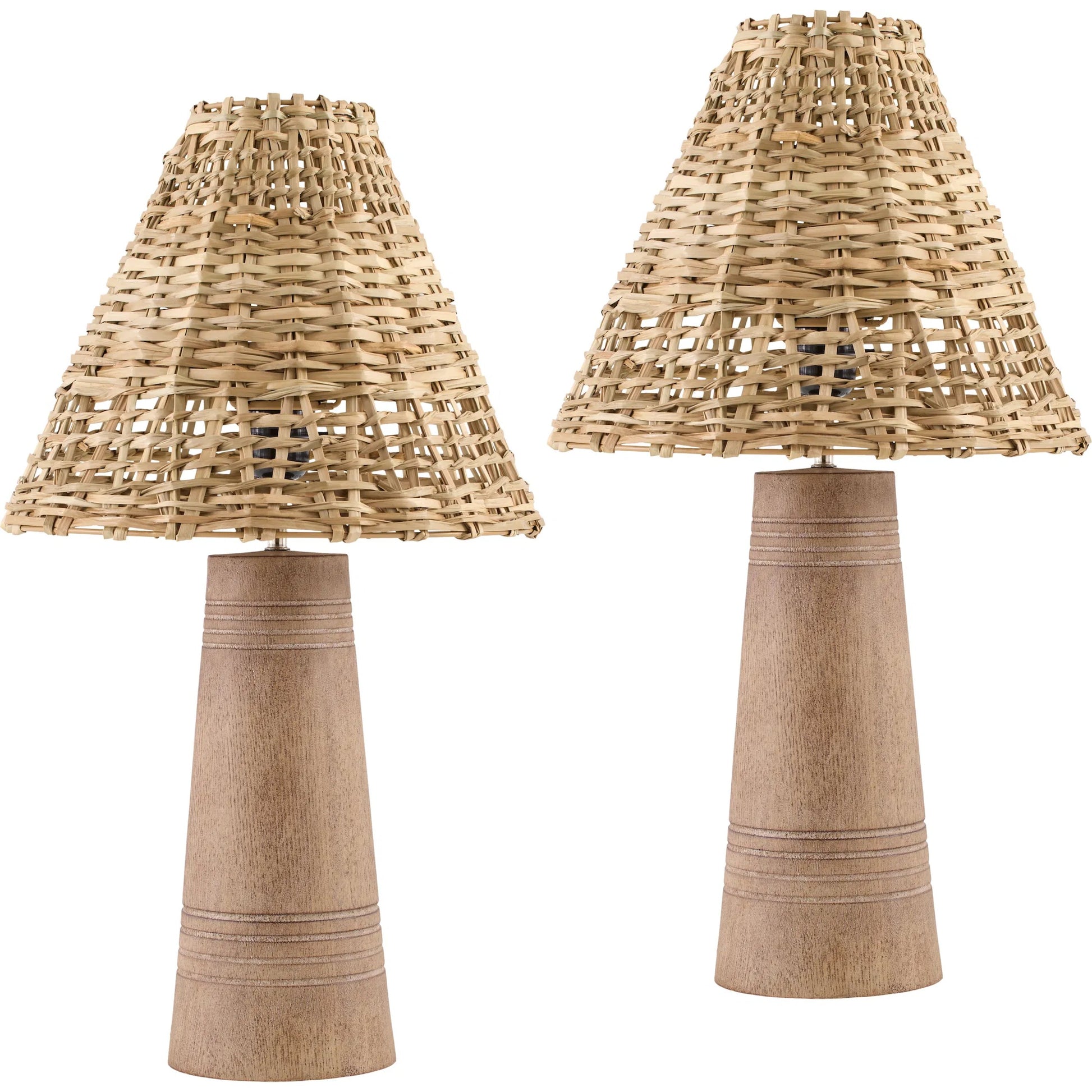 Trout Accent Table Lamp (Set of 2) by Livabliss. Made from resin, rattan in a rustic style.