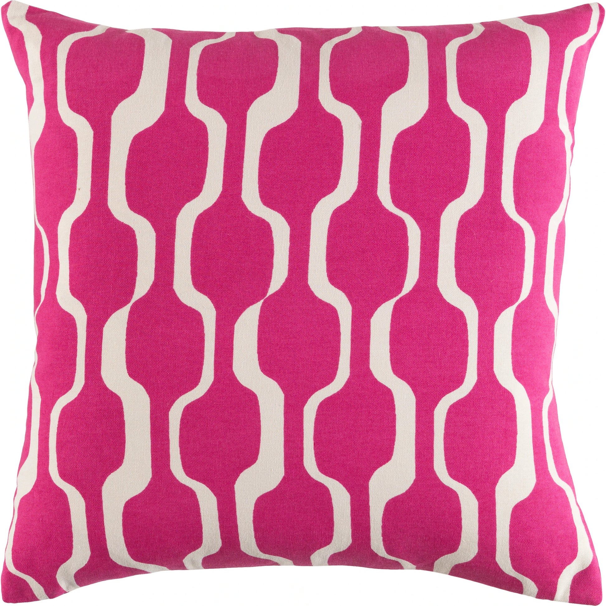Trudy Pillow - 26483 by Surya in fuchsia, creammain: bright pink, ivory. Made from front: 100% cotton, back: 100% cotton in a modern style.