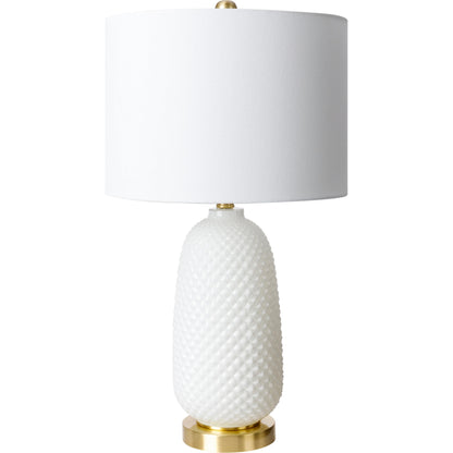 Tory - 32218 by Surya in brushedpaintedbrushed. Made from shade (outside): linen, shade (inside): polyester, body: glass, base: metal, finial: metal, harp: metal in a modern style.