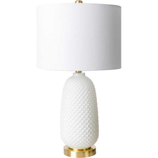 Tory - 32218 by Surya in brushedpaintedbrushed. Made from shade (outside): linen, shade (inside): polyester, body: glass, base: metal, finial: metal, harp: metal in a modern style.