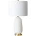 Tory - 32218 by Surya in brushedpaintedbrushed. Made from shade (outside): linen, shade (inside): polyester, body: glass, base: metal, finial: metal, harp: metal in a modern style.