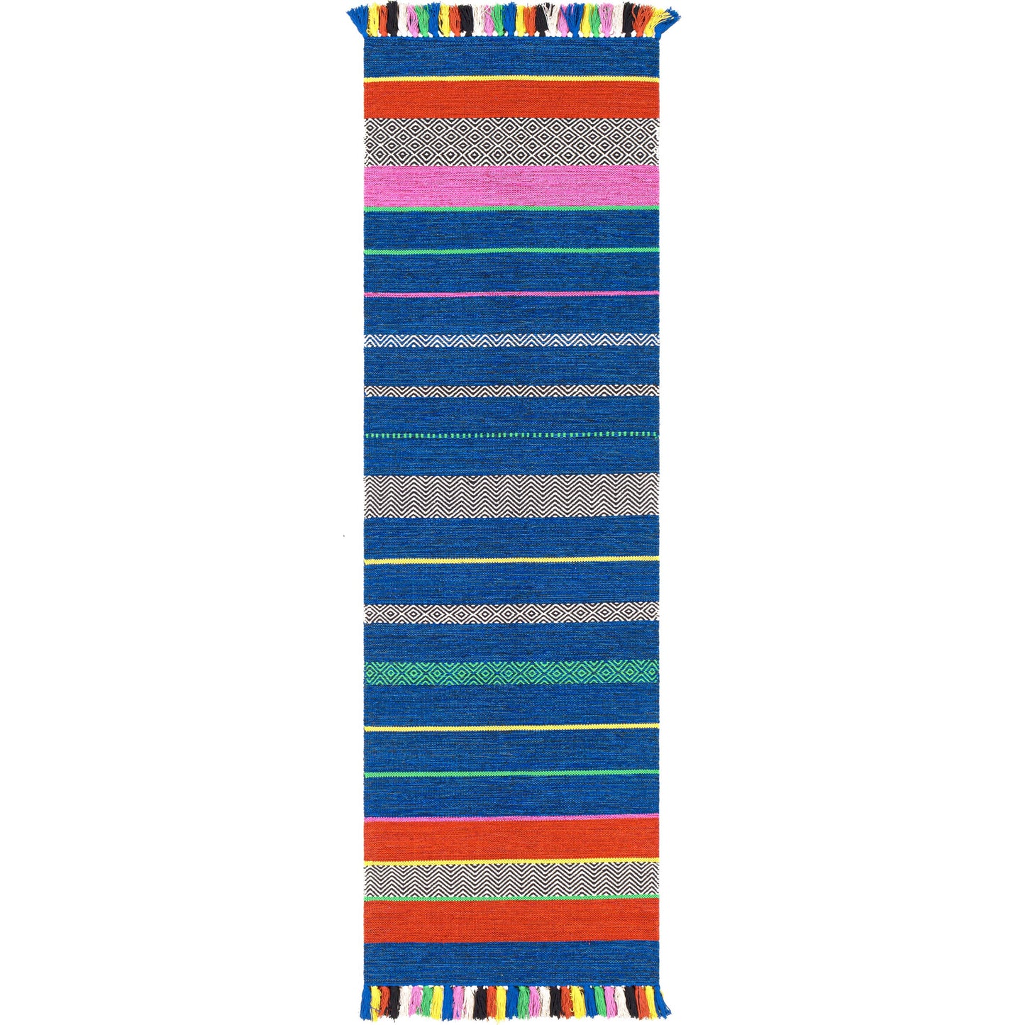 003 SI-1892161 | Primary Silo | Trenza Rug - 25226 by Surya in blue, black, dark blue, green, rust, purple. Made from 100% cotton in a unique style.