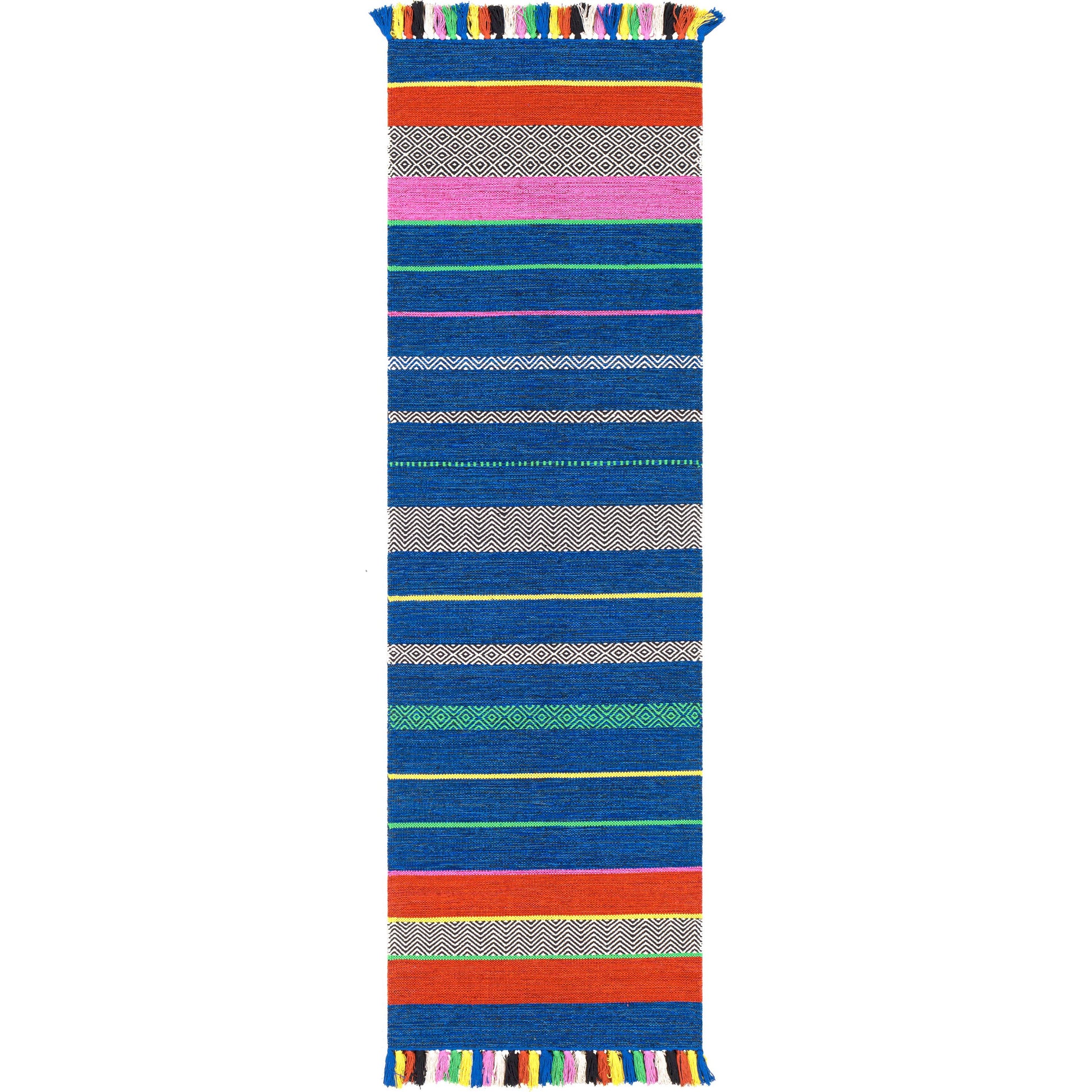 Trenza Rug - 25226 by Surya in blue, black, dark blue, green, rust, purple. Made from 100% cotton in a unique style.