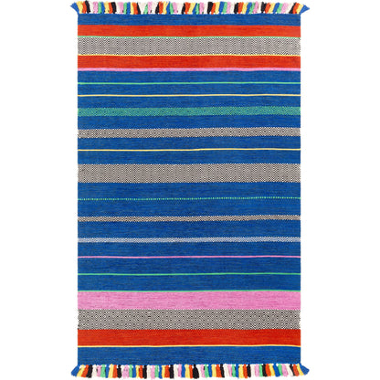 Trenza Rug - 25226 by Surya in blue, black, dark blue, green, rust, purple. Made from 100% cotton in a unique style.