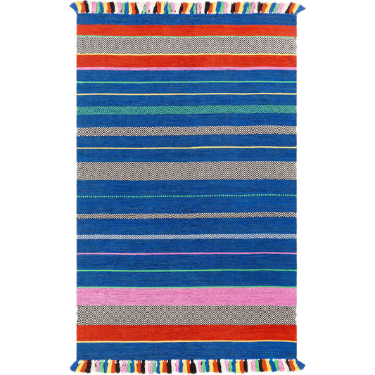 Trenza Rug - 25226 by Surya in blue, black, dark blue, green, rust, purple. Made from 100% cotton in a unique style.