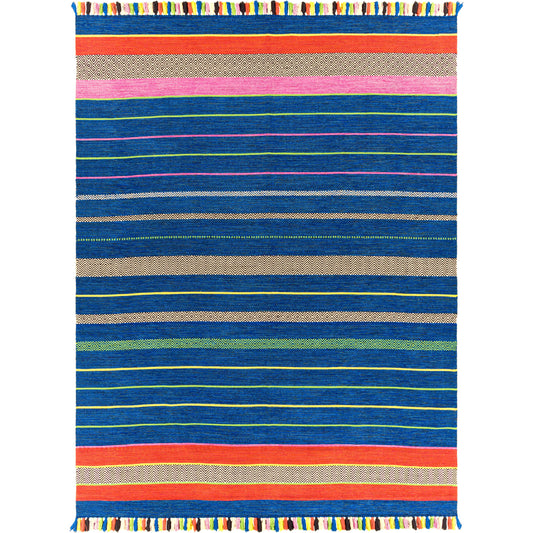 Trenza Rug - 25226 by Surya in blue, black, dark blue, green, rust, purple. Made from 100% cotton in a unique style.