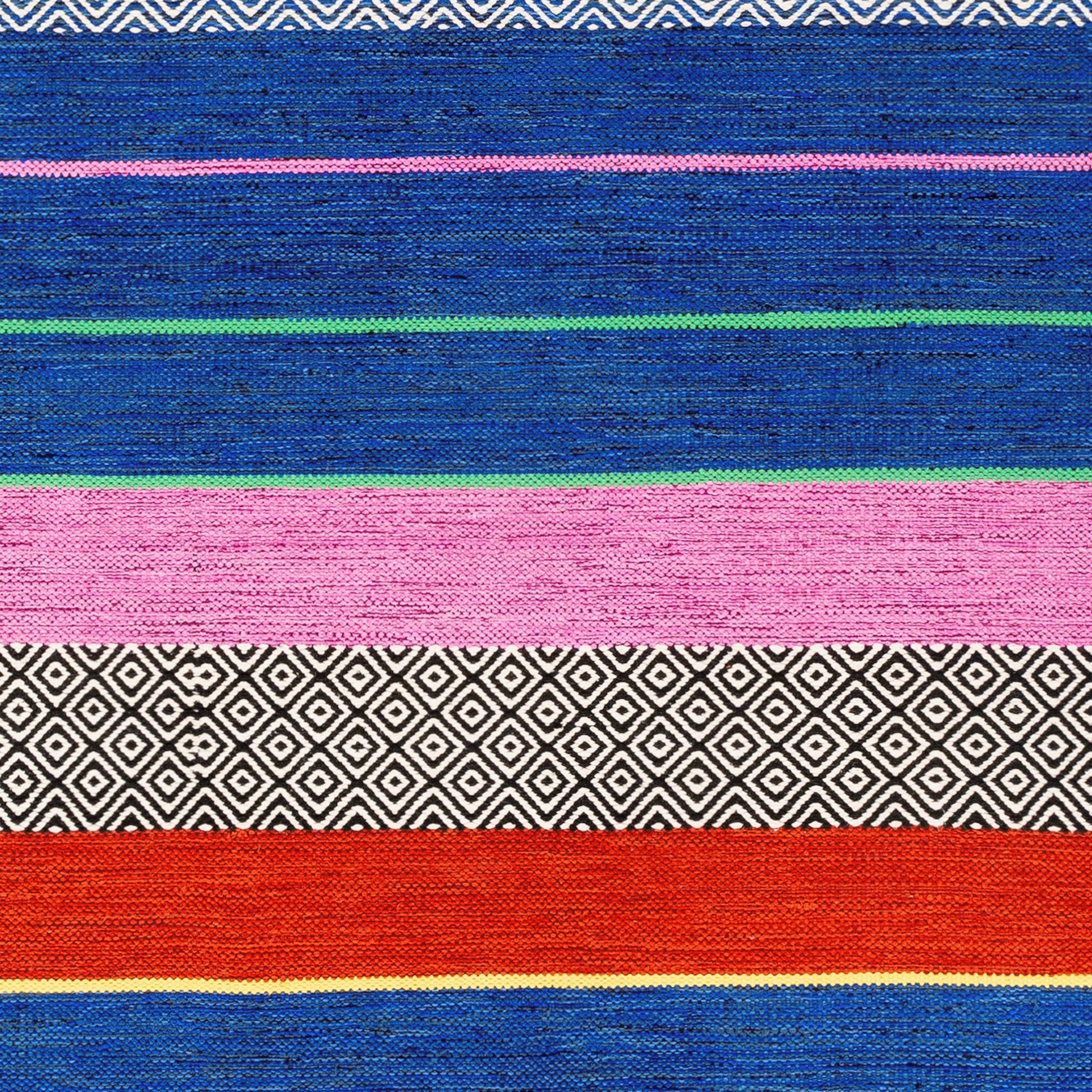 Trenza Rug - 25226 by Surya in blue, black, dark blue, green, rust, purple. Made from 100% cotton in a unique style.