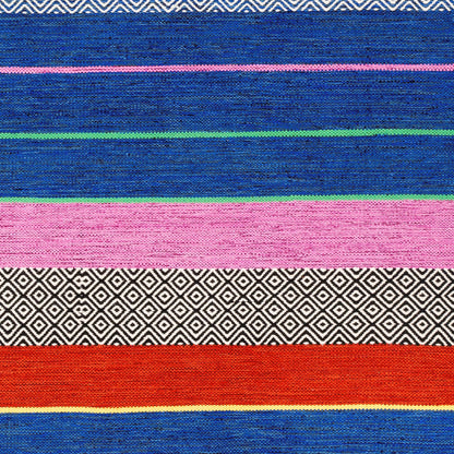 Trenza Rug - 25226 by Surya in blue, black, dark blue, green, rust, purple. Made from 100% cotton in a unique style.
