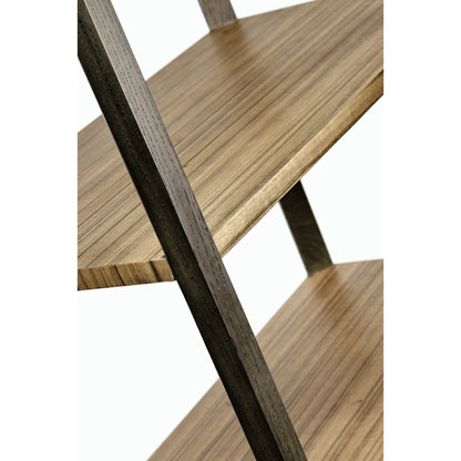 Hamilton Golden Amber Five-Tier Etagere by Jonathan Charles in brown and golden amber. Made from paldao veneer in a transitional style.