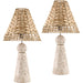 Teslin Accent Table Lamp by Livabliss in washed, stone. Made from travertine, rattan in a unique style.