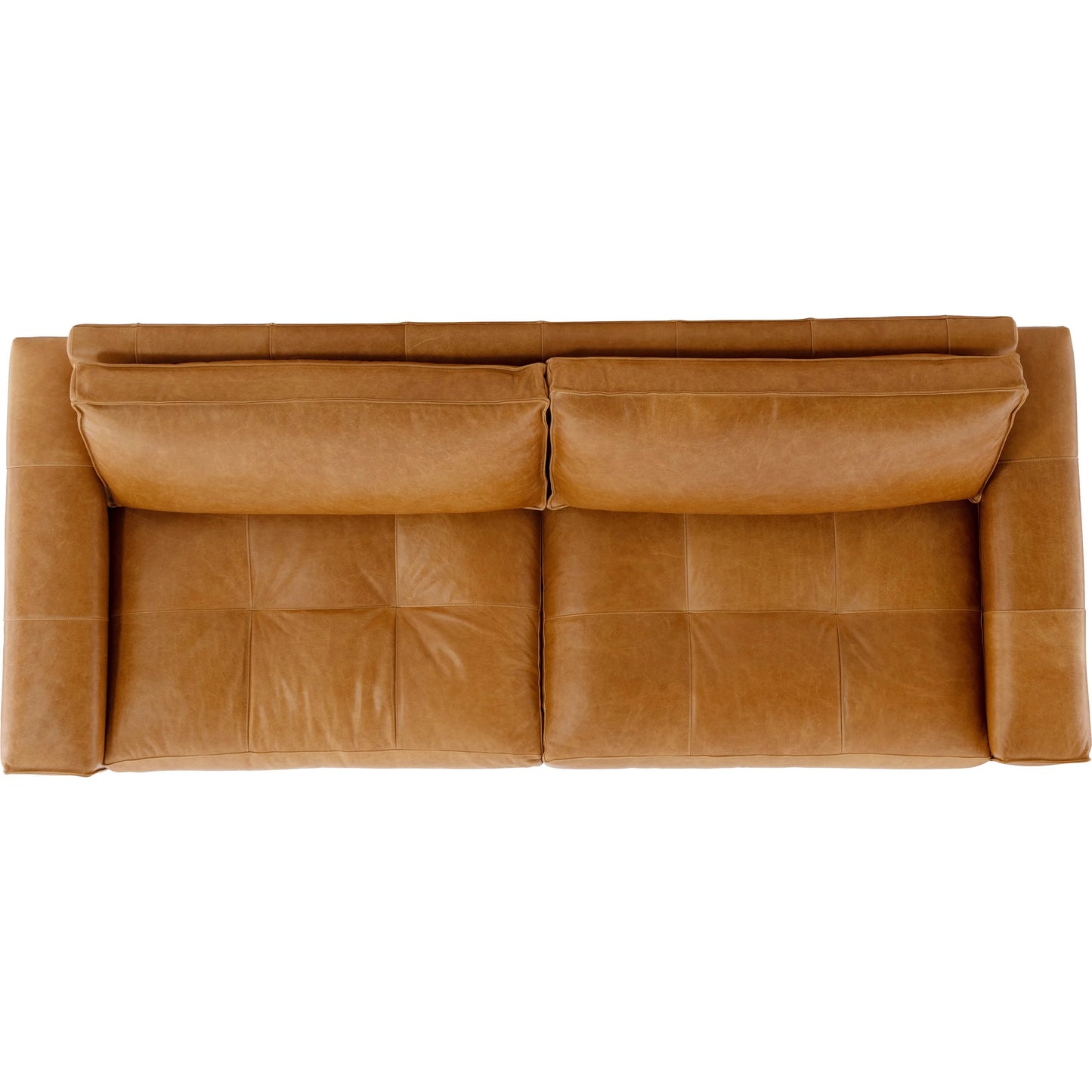 008 SI-2453325 | Additional Silo | Nest Leather Sofa by Bernhardt in tan. Made from leather, polyfoam core, polyester fibers, waterfowl feathers, waterfowl down in a traditional style.