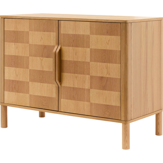 Tessell Cabinet by Surya in brown and natural, stained two-tone. Made from white oak veneer, manufactured wood, oak in a unique style.
