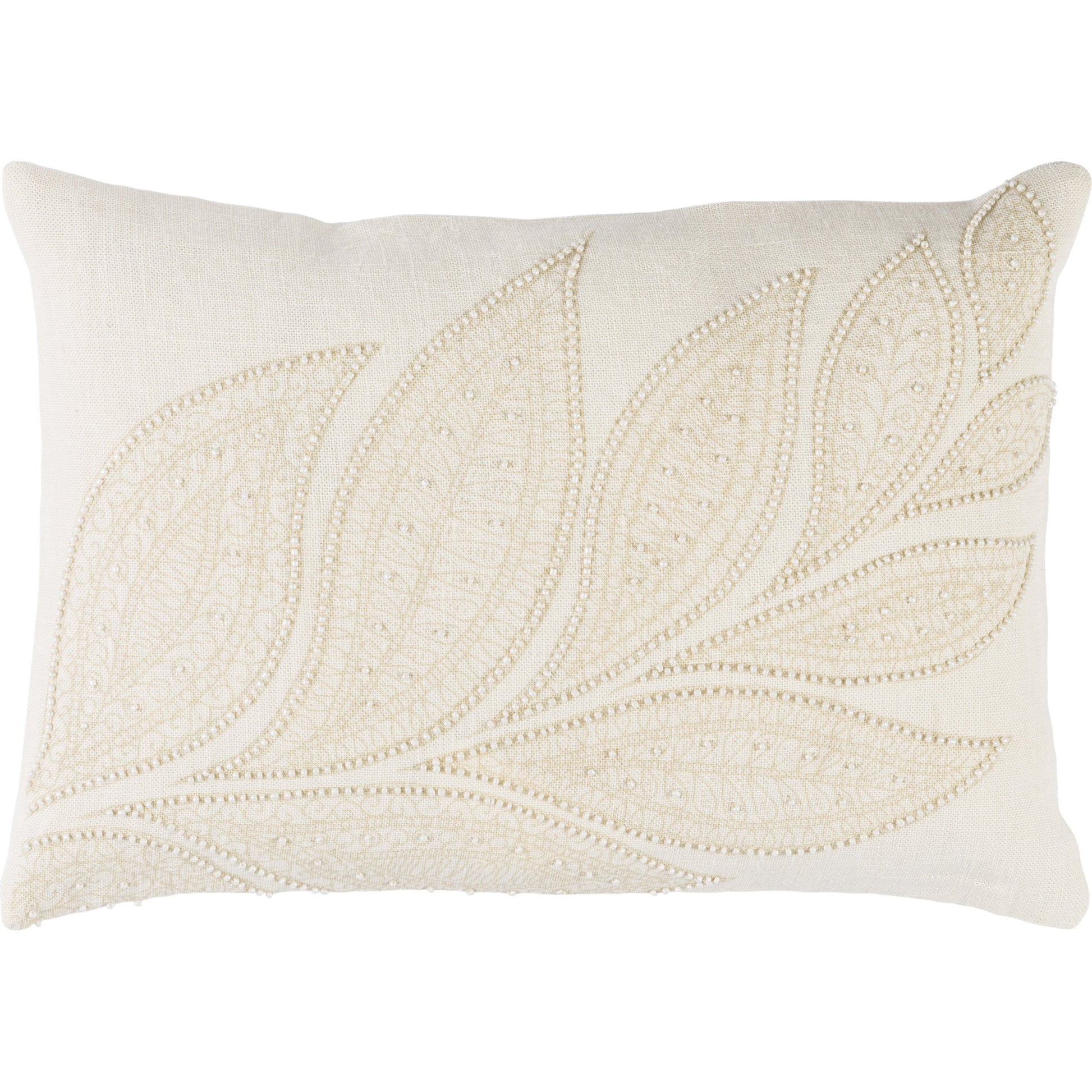 Tansy Pillow - 16242 by Surya in peach, rose, cream. Made from front: 100% linen, back: 100% linen in a modern style.