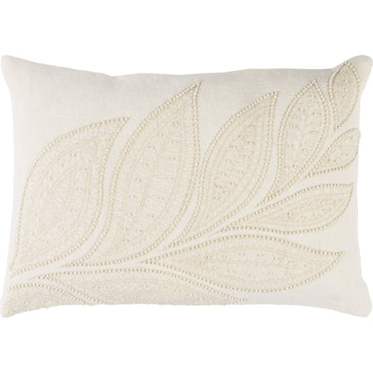 Tansy Pillow - 16242 by Surya in peach, rose, cream. Made from front: 100% linen, back: 100% linen in a modern style.