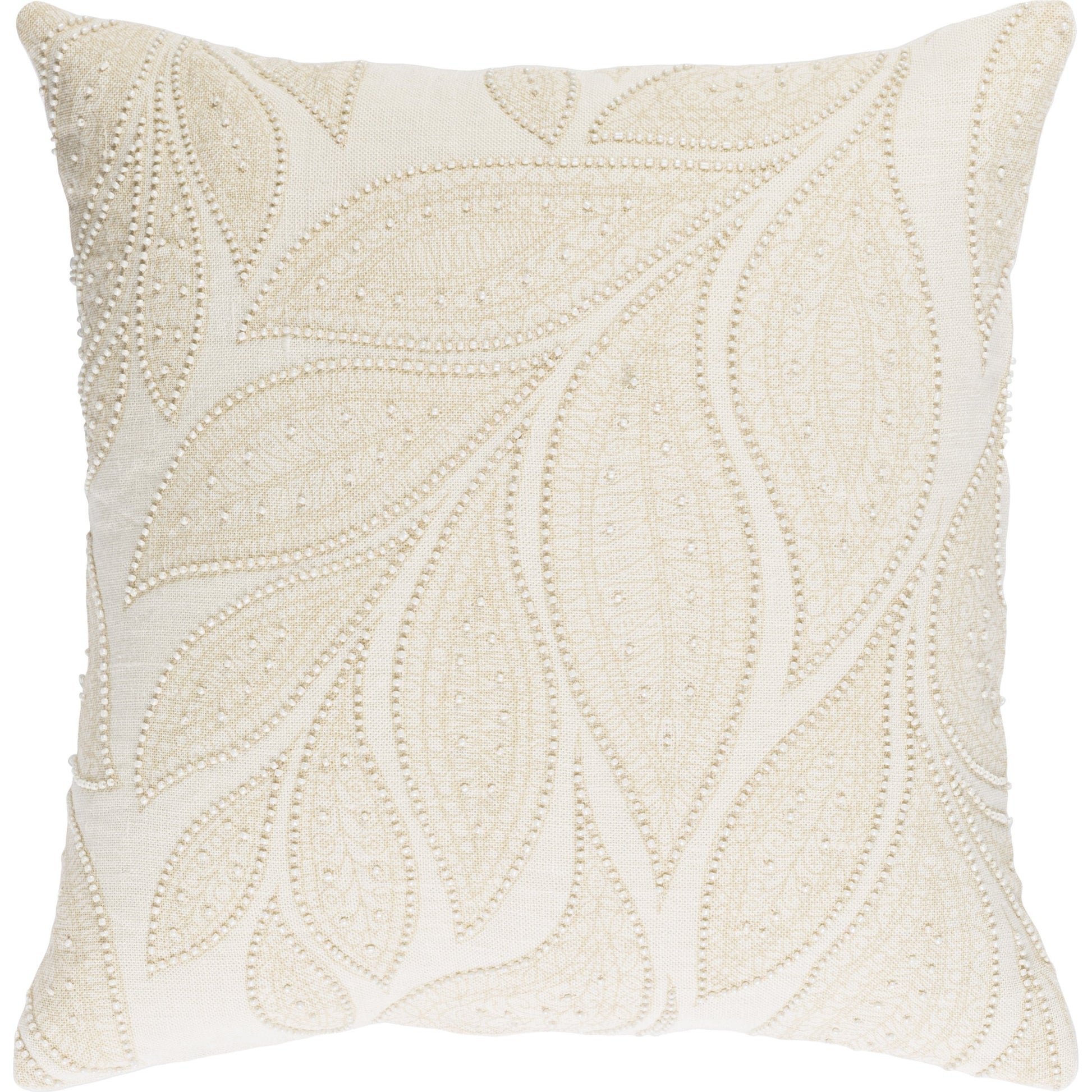 Tansy Pillow - 16242 by Surya in peach, rose, cream. Made from front: 100% linen, back: 100% linen in a modern style.