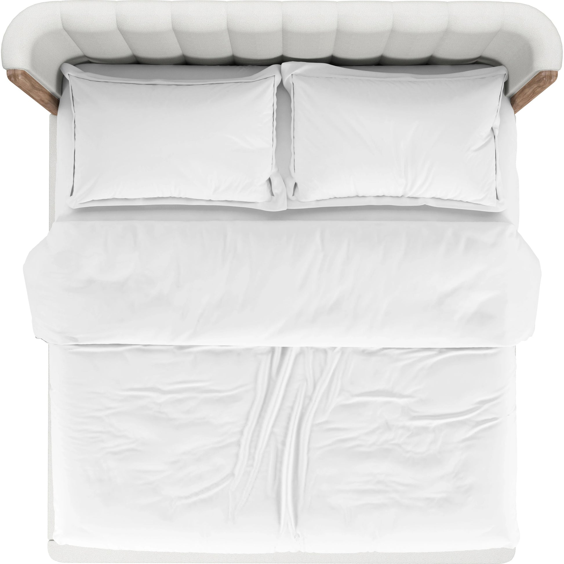 Portico Upholstered Shelter Bed by A.R.T. Furniture in white and sienna. Made from parawood solids, foam, fabric in a modern style.
