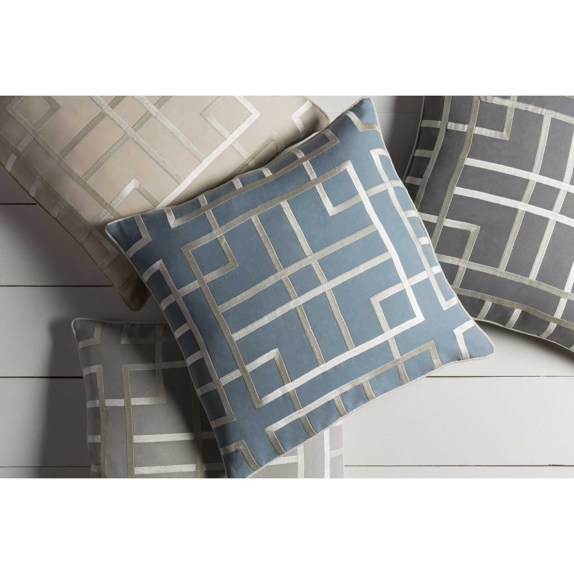 Tate Pillow - 33895 by Surya. Made from 55% linen, 45% cotton in a modern style.