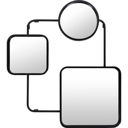 Mattie Mirror - 26598 by Surya in black and painted. Made from metal, manufactured wood in a modern style.