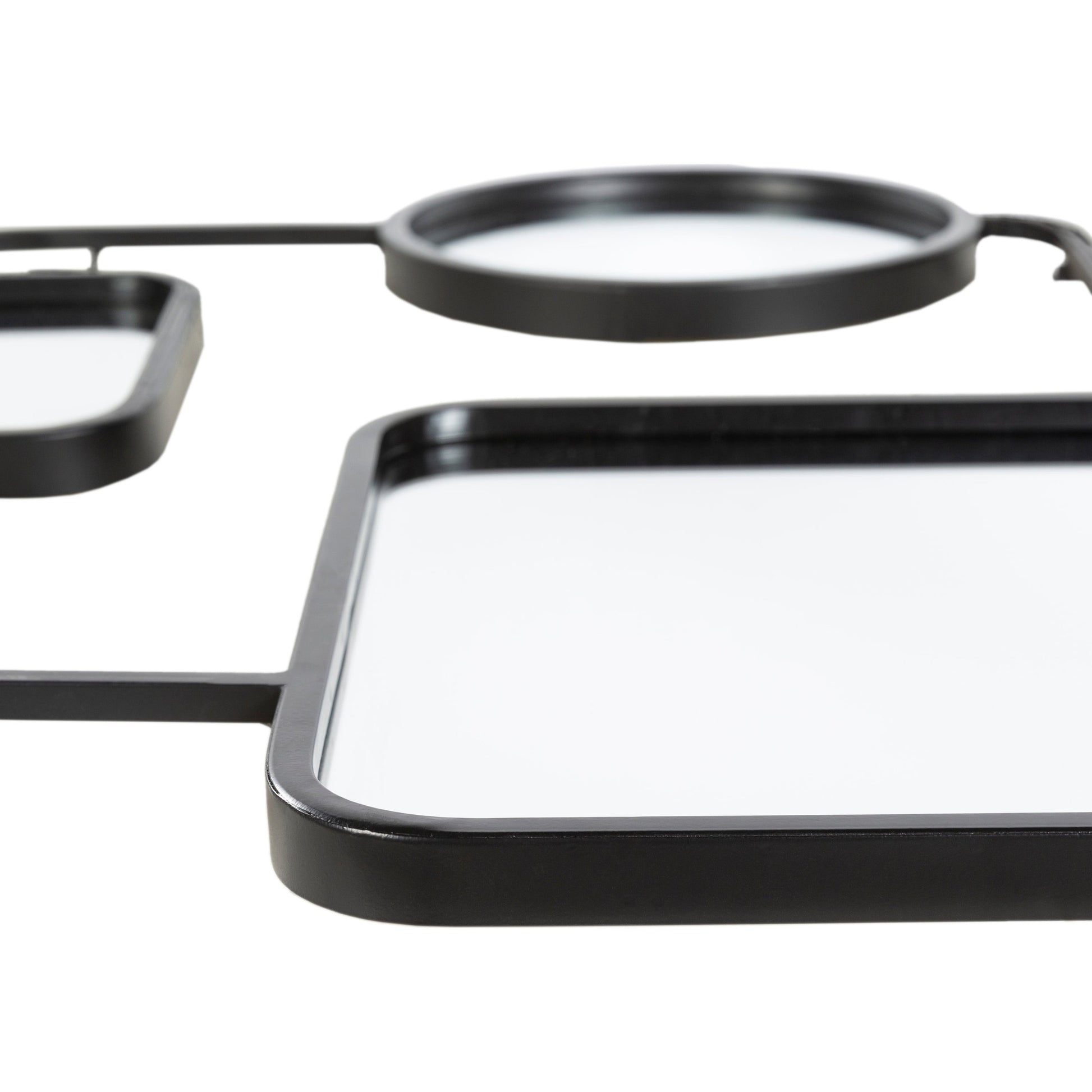 Mattie Indoor/Outdoor Mirror by Surya in black and painted. Made from metal, manufactured wood in a modern style.