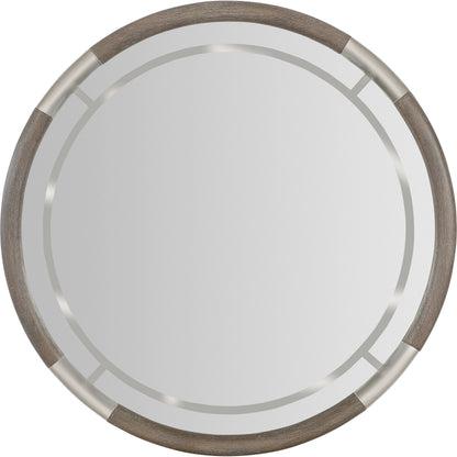 Modern Mood Round Mirror by Hooker Furniture. Made from wood, mirror in a modern style.