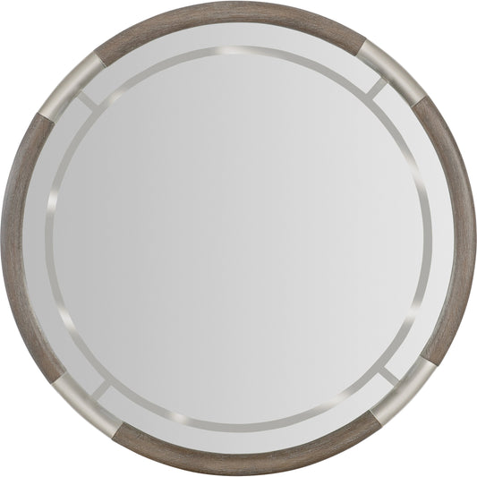 Modern Mood Round Mirror by Hooker Furniture. Made from wood, mirror in a modern style.