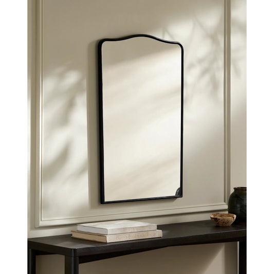 August Mirror by Livabliss in frame: black and matte. Made from manufactured wood in a modern style.