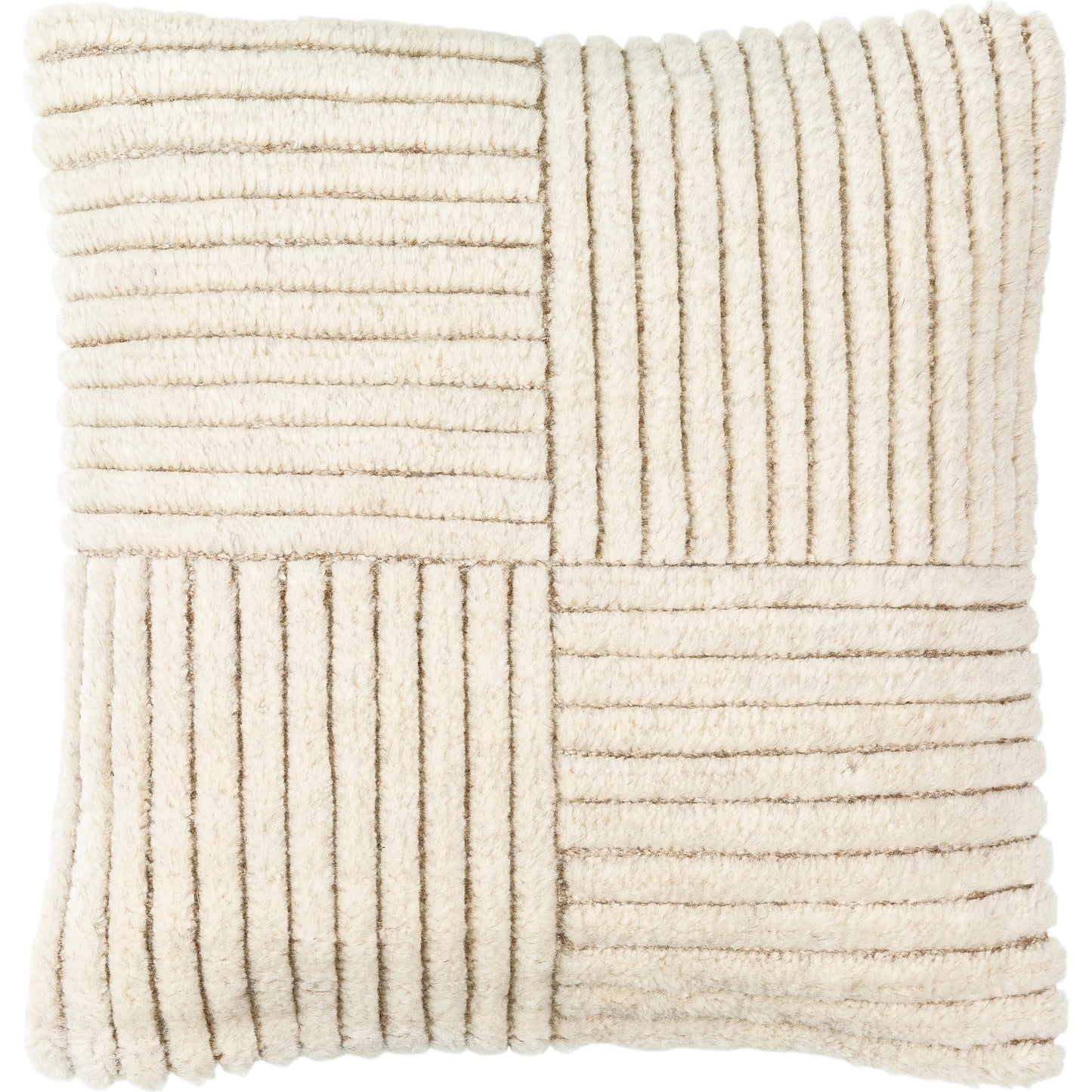 001 SI-2049498,SI-2049499,SI-2049501,SI-2049502 | Primary Silo | Tunisia Pillow - 481419 by Surya in ivory. Made from front: 80% wool, 20% cotton, back: 100% cotton in a modern style.