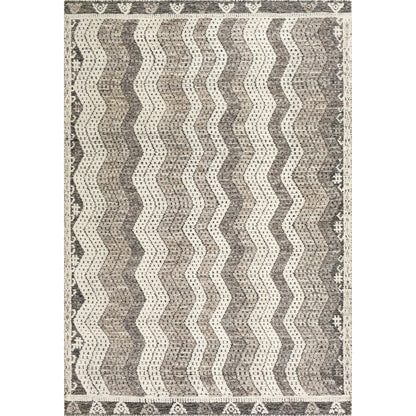 Tunus TUN-2302 Indoor/Outdoor Rug by Surya in ivory, medium gray, black, dark brown. Made from 100% new zealand wool in a unique style.