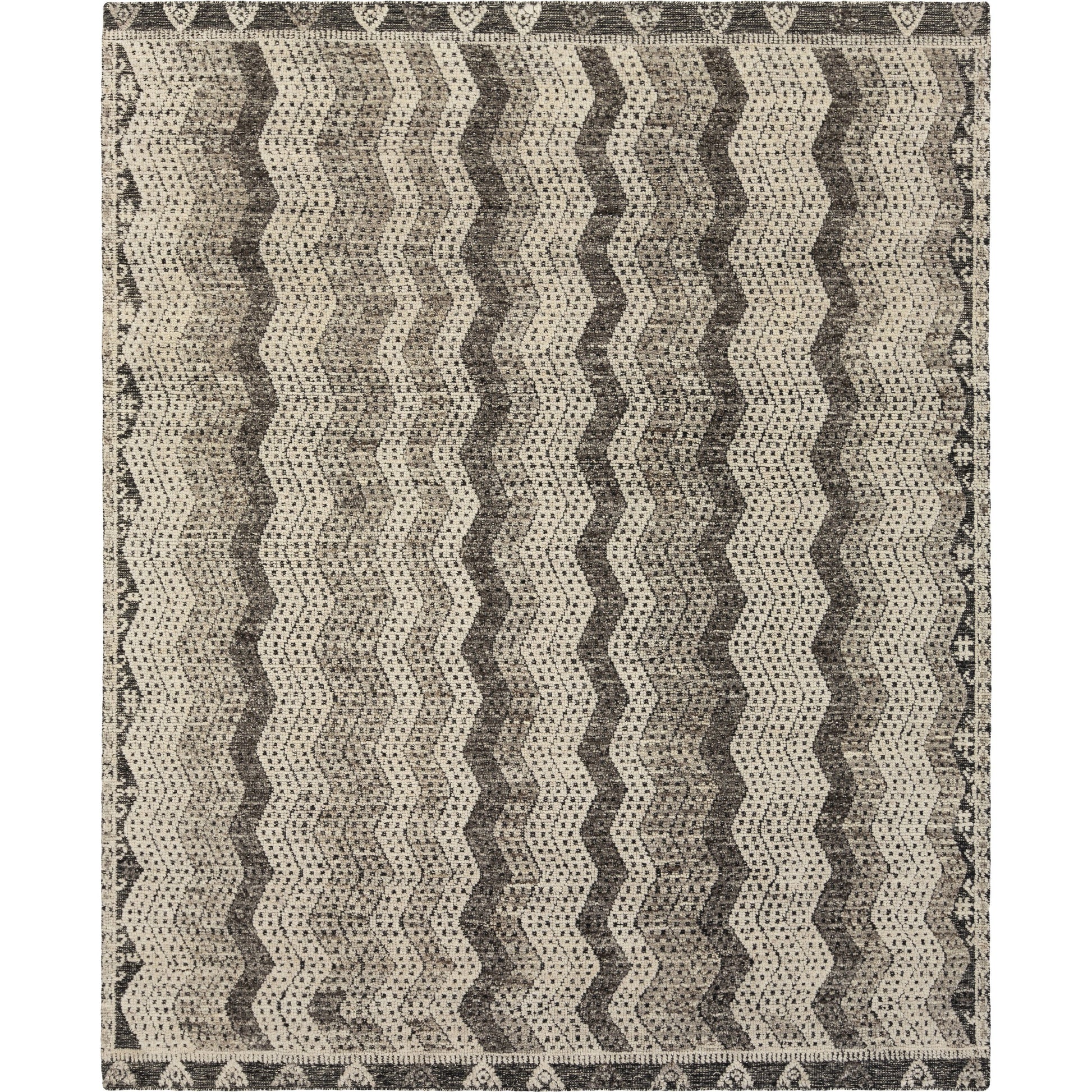 Tunus TUN-2302 Indoor/Outdoor Rug by Surya in ivory, medium gray, black, dark brown. Made from 100% new zealand wool in a unique style.