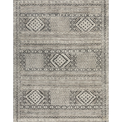 Tunus TUN-2304 Indoor/Outdoor Rug by Surya in black, off-white, charcoal. Made from 70% new zealand wool, 30% viscose in a unique style.