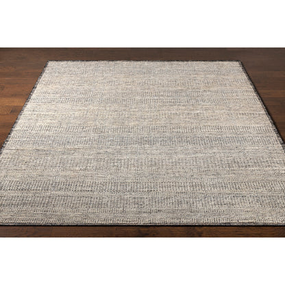 Tunus TUN-2305 Rug by Surya in gray, off-white, black, light sage. Made from 80% new zealand wool, 20% viscose in a unique style.